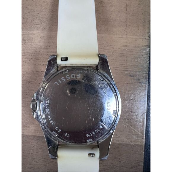 FOSSIL CRYSTAL MULTI-FUNCTION WATCH WHITE SILICONE BD - Picture 4 of 5